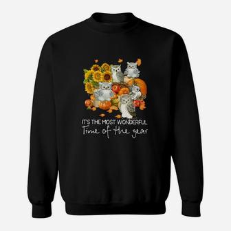 Owl Its The Most Wonderful Time Of The Year Sweat Shirt - Seseable