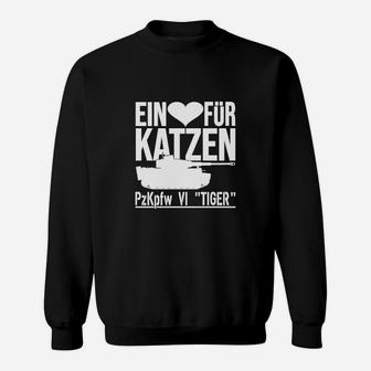 Panzer Tiger VI Fan-Sweatshirt, Ein Herz für Katzen Motiv - Seseable