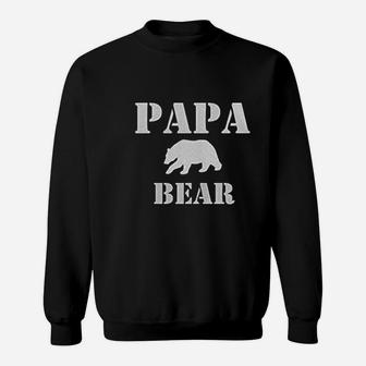 Papa Mama Baby Bear Dark Pajamas Sweat Shirt - Seseable