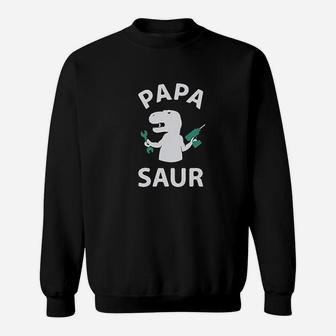Papa Saur Trex Dad And Baby Saur Daddy And Me Sweat Shirt - Seseable