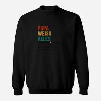 Papa Weiß Alles Schwarzes Herren Sweatshirt in Bunten Buchstaben, Lustiges Sweatshirt - Seseable