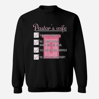 Pastors Wife Funny Checklist Appreciation Gift Sweat Shirt - Seseable