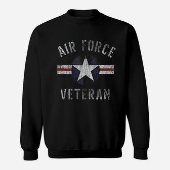 Patriotic Usaf Air Force Veteran With Vintage Roundel Sweat Shirt - Seseable