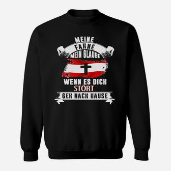 Patriotisches Sweatshirt 'Meine Fahne, Mein Glaube' in Schwarz, Stolz-Design - Seseable