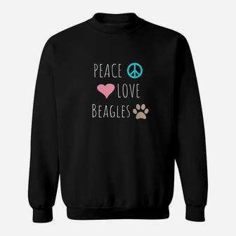 Peace Love Beagles Cute Dog Puppy Pet Lover Sweat Shirt - Seseable