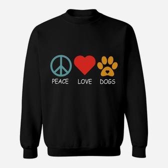 Peace Love Dogs Hippie Dog Lovers Gift Idea Sweatshirt - Seseable