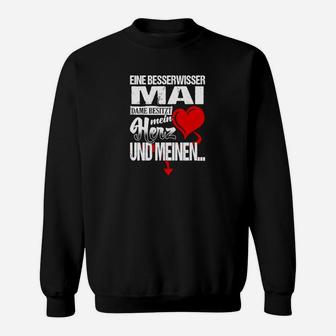 Personalisiertes Geburtstags-Sweatshirt mit Herz & Name 'MAI' für Scherzkekse - Seseable