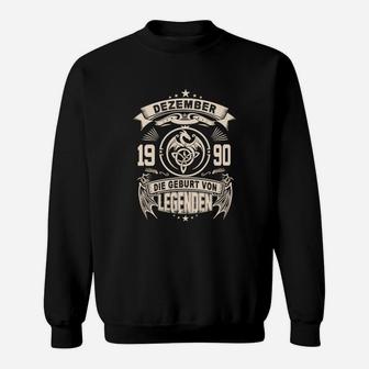 Personalisiertes Sweatshirt Geburtstag Dezember 1990, Geburt von Legenden - Seseable