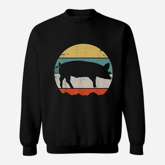 Pig Piglet Farm Farmer Butcher Pork Meat Bbq Lover Vintage Sweat Shirt - Seseable
