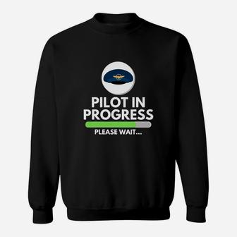 Pilot In Progress Flight School Student Pilot Aviation Sweatshirt - Seseable