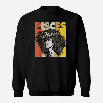 Pisces Pride Black Women Natural Hair Art Word Sweat Shirt - Seseable