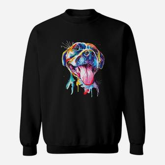 Pitbull Artistic Splash Art Animal Colorful Dog Breed Gift Sweat Shirt - Seseable