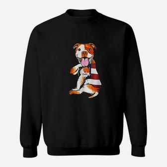 Pitbull Dog Tattoo I Love Dad Sweat Shirt - Seseable