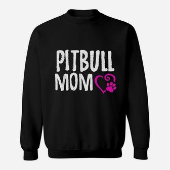 Pitbull Mom I Love My Pitbull Sweat Shirt - Seseable