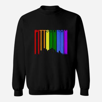 Pittsburgh Gay Pride Rainbow Cityscape Lgbt Sweatshirt - Seseable