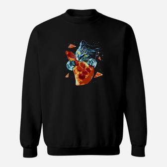 Pizza Cat In Space Sweat Shirt - Seseable