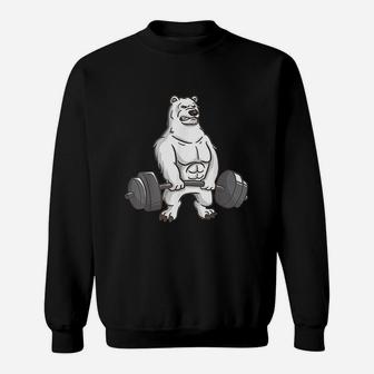 Polar Bear Powerlifting Weightlifting Gym And Animal Lovers Sweat Shirt - Seseable