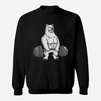 Polar Bear Powerlifting Weightlifting Gym And Animal Lovers Sweat Shirt - Seseable