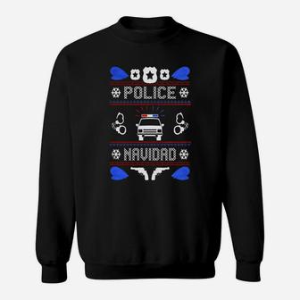 Police Navidad Cop Ugly Christmas Sweater Sweat Shirt - Seseable