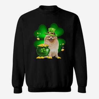 Pomeranian Shamrock St Patricks Day Irish Great Dog Lovers Sweat Shirt - Seseable