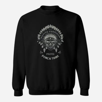 Ponca Tribe Native American Indian Respect Skull Design Sweat Shirt - Seseable