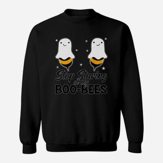 Premium Stop Staring At My Boo-bees – Halloween Boo Bees Sweat Shirt - Seseable