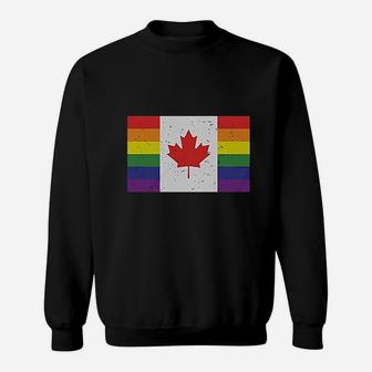 Pride Parade Gay Lesbian Pride Rainbow Canada Flag Sweat Shirt - Seseable