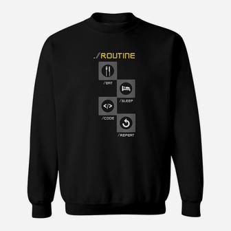 Programmers Developers Routine Funny Eat Sleep Code Repeat Sweat Shirt - Seseable