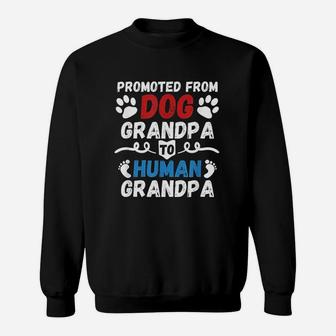 Promoted From Dog Grandpa To Human Grandpa Sweat Shirt - Seseable