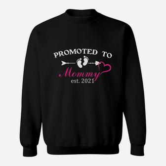 Promoted To Mommy 2021 Soon To Be Mom Wife Gift Sweat Shirt - Seseable