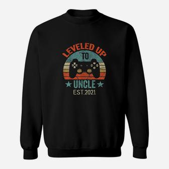 Promoted To Uncle Est 2021 Leveled Up To Daddy Sweat Shirt - Seseable