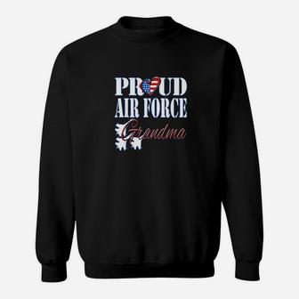 Proud Air Force Grandma Us Heart Military Women Sweat Shirt - Seseable