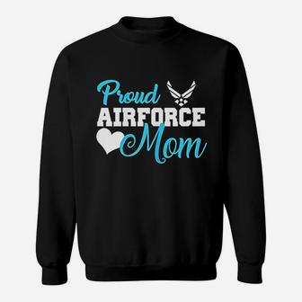 Proud Air Force Mom Heart Military Sweat Shirt - Seseable