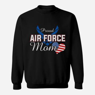 Proud Air Force Mom Heart Sweat Shirt - Seseable