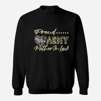 Proud Army Mother In Law Us Flag Sweat Shirt - Seseable