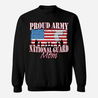 Proud Army National Guard Mom Dog Tag Flag Mothers Day Sweat Shirt - Seseable