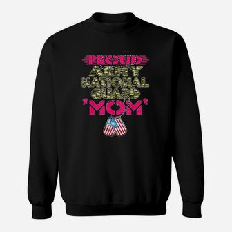Proud Army National Guard Mom Dog Tags Pride Military Mother Sweat Shirt - Seseable