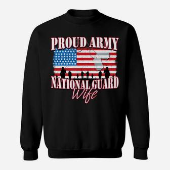 Proud Army National Guard Wife Dog Tag Flag Women Sweat Shirt - Seseable
