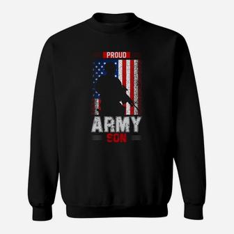 Proud Army Son American Flag US Navy Veteran Sweatshirt - Seseable