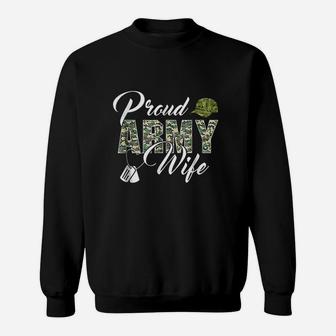 Proud Army Wife Awesome Army Soldiers Wife Sweat Shirt - Seseable