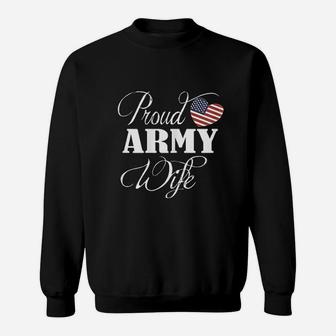 Proud Army Wife Valentine Day Gift Sweat Shirt - Seseable