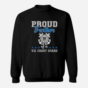 Proud Brother Of A Us Coast Guard Military Family 4th July Sweat Shirt - Seseable