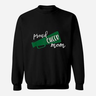 Proud Cheer Mom Green Megaphone Sweat Shirt - Seseable