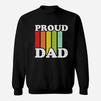 Proud Dad Lgbtq Rights Pride Parent Gift For Dad Dark Heather Gray Sweatshirt - Seseable