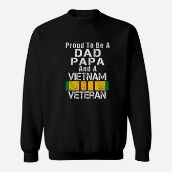 Proud Dad Papa Vietnam Veteran Vintage Military Vet Sweat Shirt - Seseable