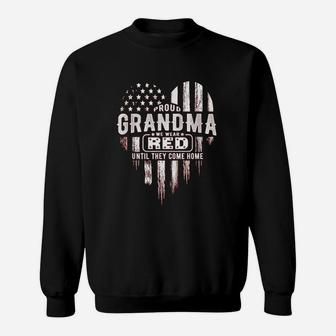 Proud Grandma Red Friday Military Family Sweat Shirt - Seseable