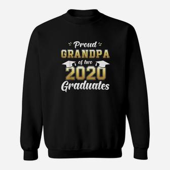 Proud Grandpa Of Two 2020 Graduates Senior Twins Gift Sweatshirt - Seseable