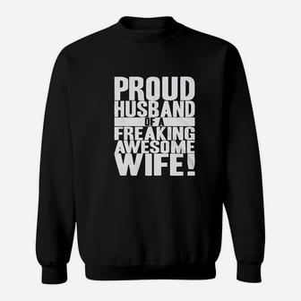 Proud Husband Of Awesome Wife Funny Valentines Day Sweat Shirt - Seseable