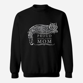 Proud Maine Cat Mom Sweat Shirt - Seseable