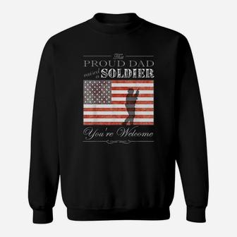 Proud Military Dad American Flag Sweat Shirt - Seseable